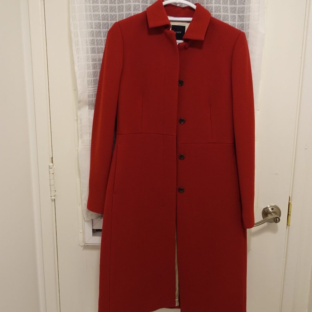 J. Crew Red Trench Coat
